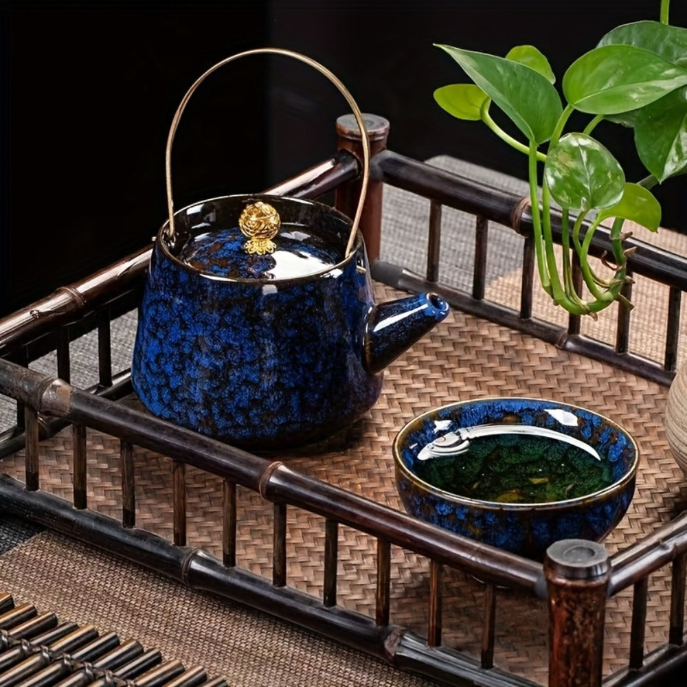 Kung Fu Tea Cups Set of 5 – Handmade Kiln-Fired Jianzhan Ceramic Teacups – Five-Element Design in 5 Colors with Gift Box – Elegant Chinese Tea Ceremony Cup Gift for Business, Frien - product image 10