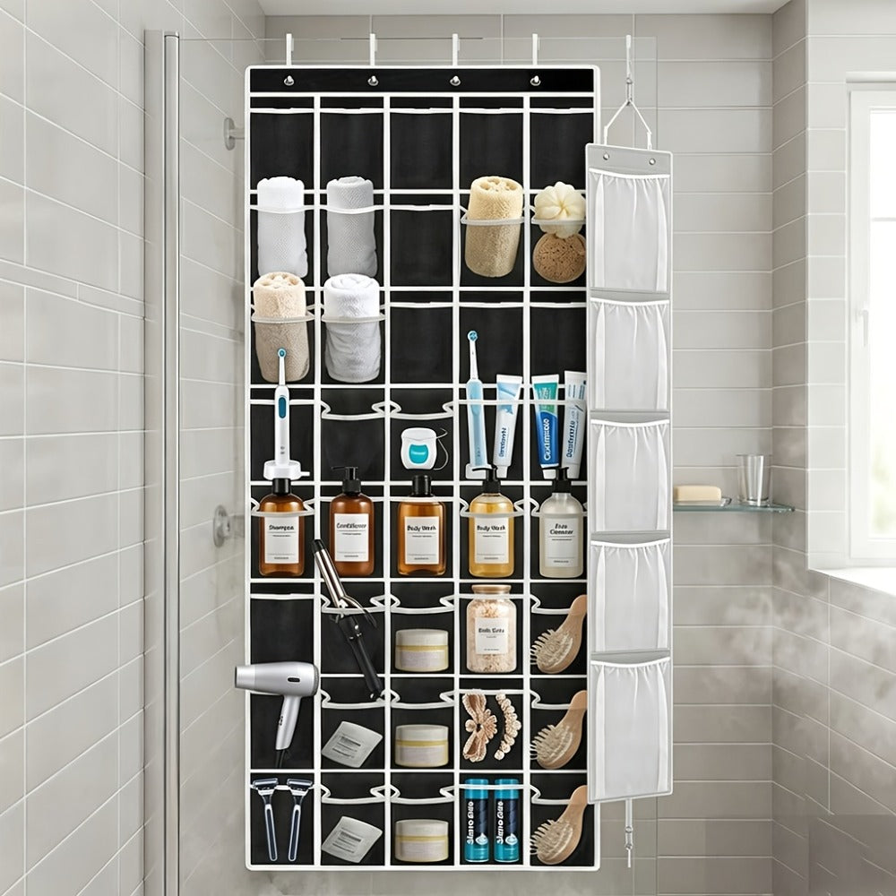 Over the Door Shoe Organizer 40 Pockets with 4 Hooks – Durable Fabric Hanging Shoe Storage for Closet, Entryway & Bedroom – Space-Saving Door Shoe Rack in Gray, White & Black - product image 8