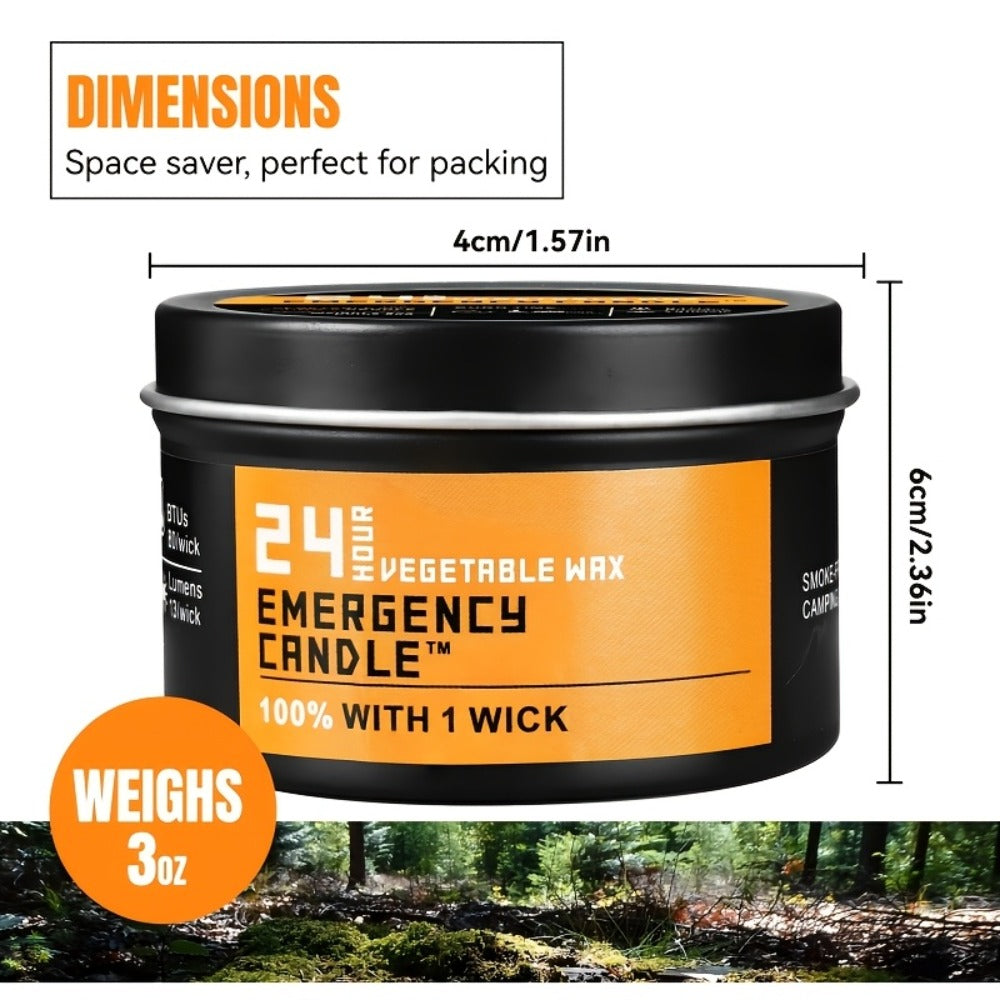 Emergency Soy Wax Candles 24-Hour Long Burning – 4 or 6 Pack Unscented Single-Wick Candles in Golden Tin for Power Outages, Survival, Camping, Hunting & Outdoor Activities | Bulk E - product image 4