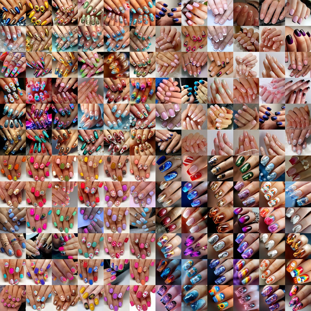 Fake Nails 375 Pieces Complete Kit – 360pcs Press On Nails + Bracelet + 14 Nail Art Tools | Almond Square Short Medium Glossy Gel Polish Pastel Neon Glitter Holographic Marble Flor - product image 8