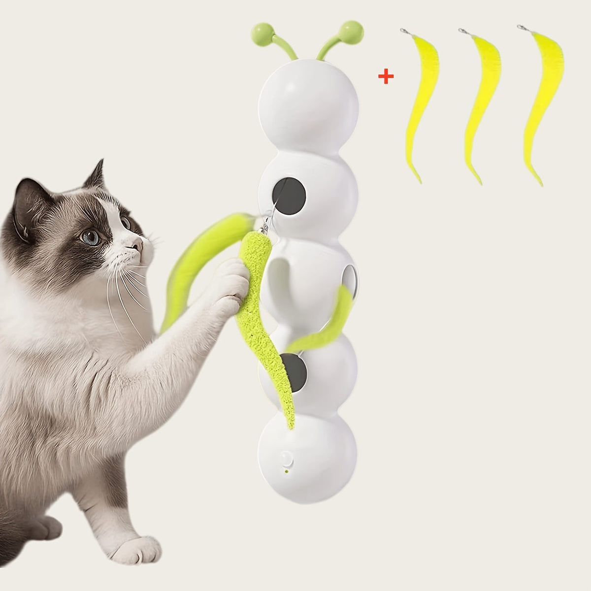 Automatic Caterpillar Cat Toy Interactive Electric Teaser for Indoor Cats – Self-Moving Worm Chasing Toy Stimulates Hunting Instincts Keeps Cats Active - product image