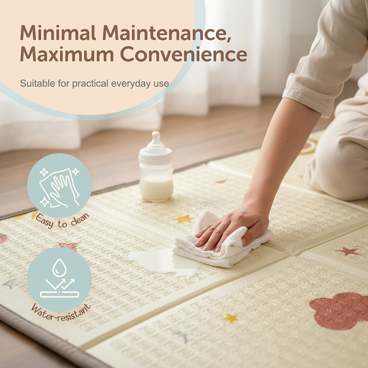 Extra Large Foldable Reversible ABC Baby Play Mat with Waterproof Padded & Non-Toxic Foam Suitable for Infants Toddlers Tummy Time, Waterproof Indoor/Outdoor - product image 10