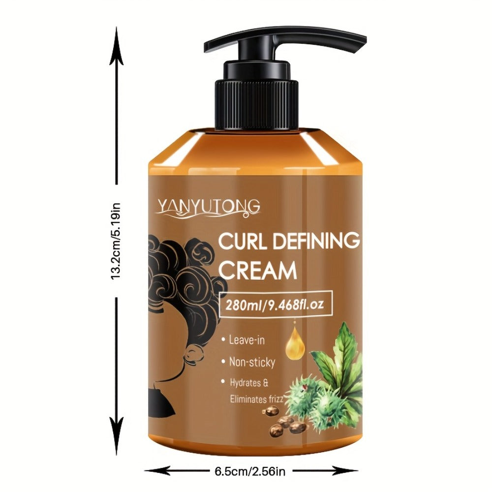 Curl Setting Cream with Castor Oil 280ml - Moisturizing Long-Lasting Curl Definition & Frizz Control, Non-Greasy Lightweight Formula for Wavy, Curly & Straight Hair, Women & Men - product image 4