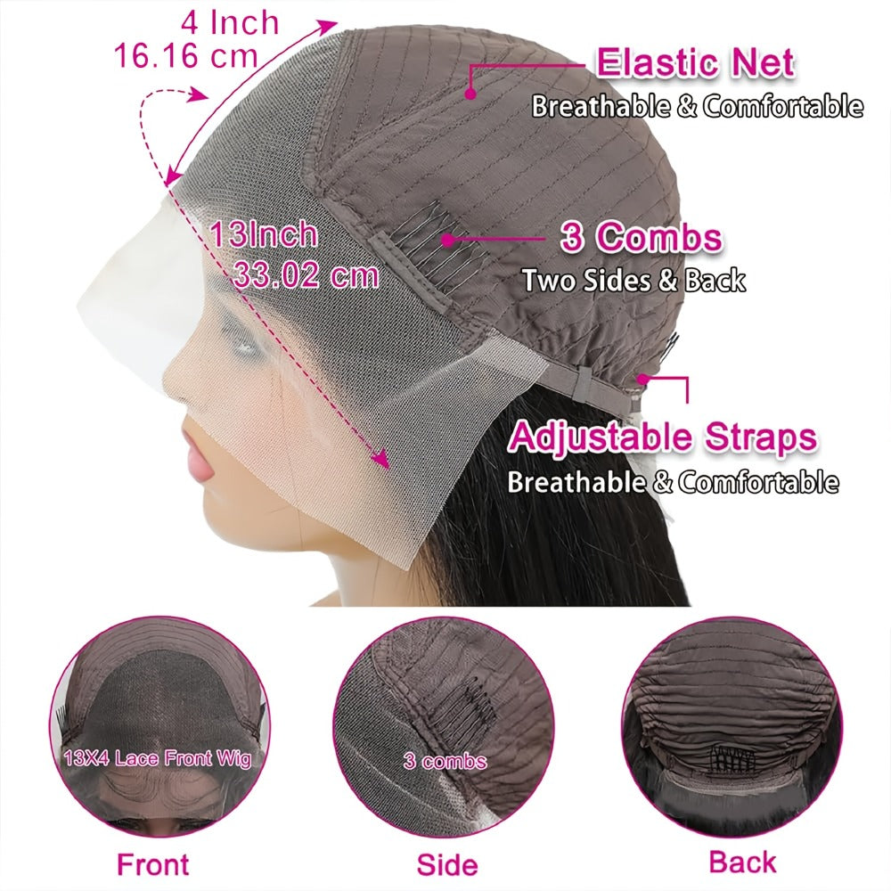Body Wave Lace Front Wig 13x4 HD Transparent Lace 30 Inch Human Hair Glueless Bye Bye Knots Pre Plucked Natural Hairline for Women All Skin Tones Wear and Go - product image 7