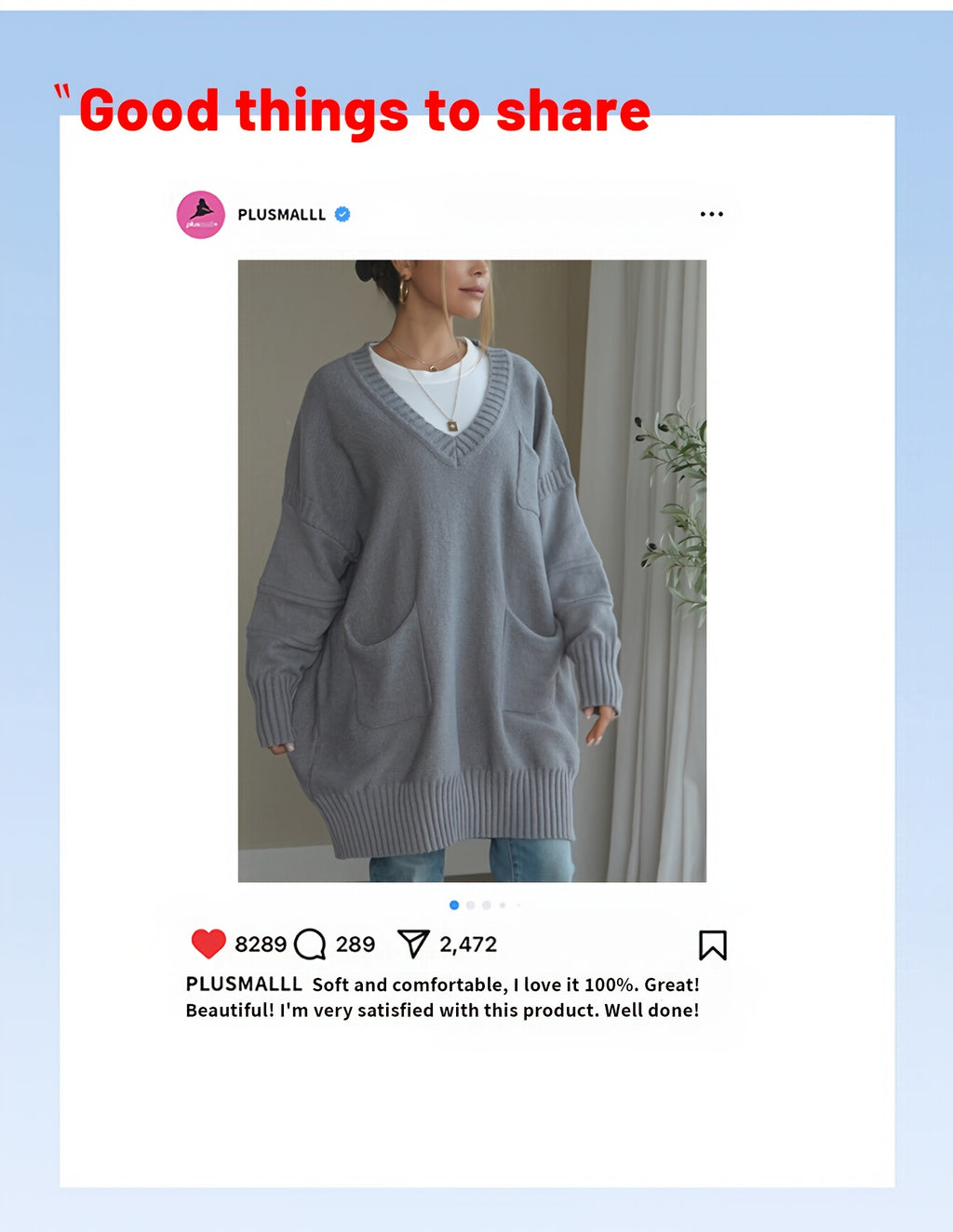 Plus Size, Women's Plus Size Oversized V-Neck Longline Sweater - Soft Machine-Washable Black Pullover for Fall Winter, Elegant Loose Fit Casual Chic Wardrobe - product image 11