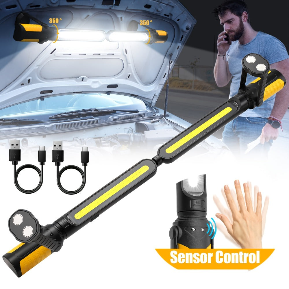 LED Work Light Rechargeable Cordless with Magnetic Base & Hook – Portable Mechanic Floodlight, Adjustable Brightness, Motion Sensor Control, Waterproof for Car Repair, Workshop, Ga - product image 3