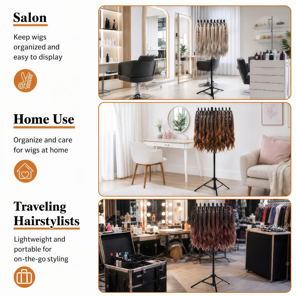 144 Strand Braiding Hair Rack Standing Height Adjustable 30-50 Inch Foldable – Tangle-Free Hair Extension Holder | Knotless Box Braids Cornrows Organizer | Salon Hairstylist Tool B - product image 7