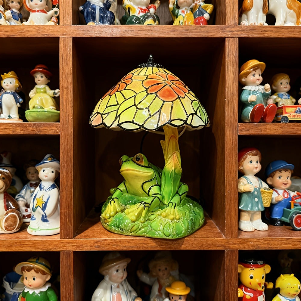 3D Frog Table Lamp Floral Painted Flower Night Light Warm Ambiance Home Decor Bedside Office Desk Study Decor Wedding Birthday Holiday Gift Cute Room Decor - product image 8