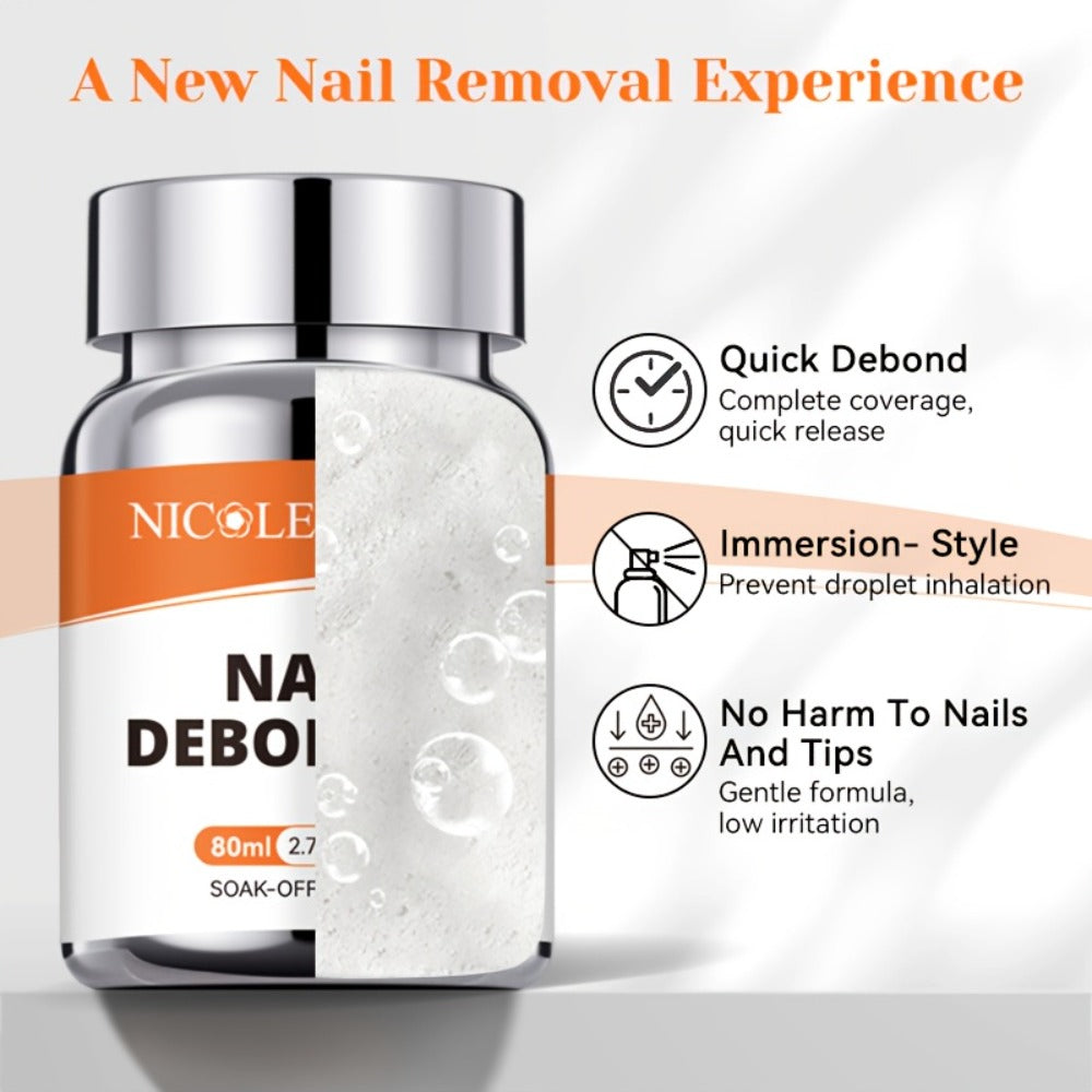 Press On Nail Debonder Remover 80ml — Fast 3-5 Second Soak-Off Liquid for False Tips, Rhinestone Glue Remover, No Damage Easy Dissolve, Professional Nail Care Tool for Women Home S - product image 2