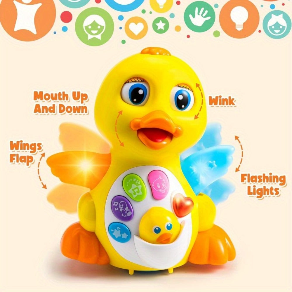 Dancing Walking Musical Duck Baby Toy with Music & Lights | Interactive Light Up Learning Toy for Infants & Toddlers 6 Months+, Sensory Crawling & Walking Toy, Perfect Christmas & Baby Shower Gift