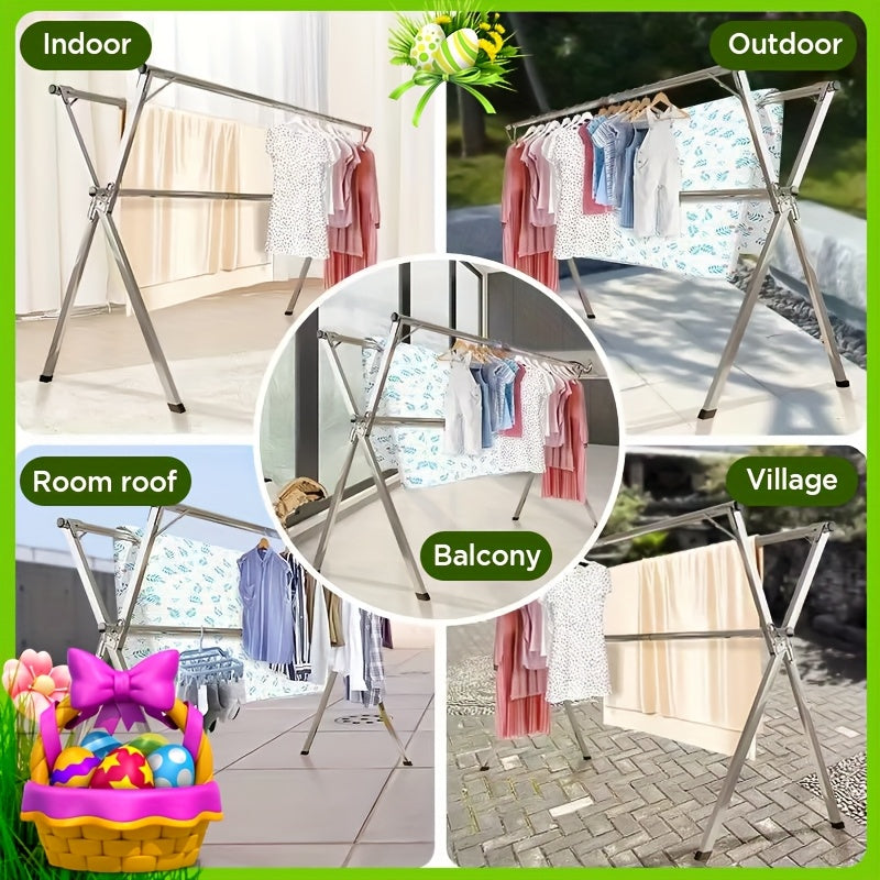 Clothes Drying Rack 63" and 78.7" Two Types, Retractable Length and Folding Outdoor Indoor Use Durable Metal Drying Rack, Drying Rack Clothing Collapsible - product image 11