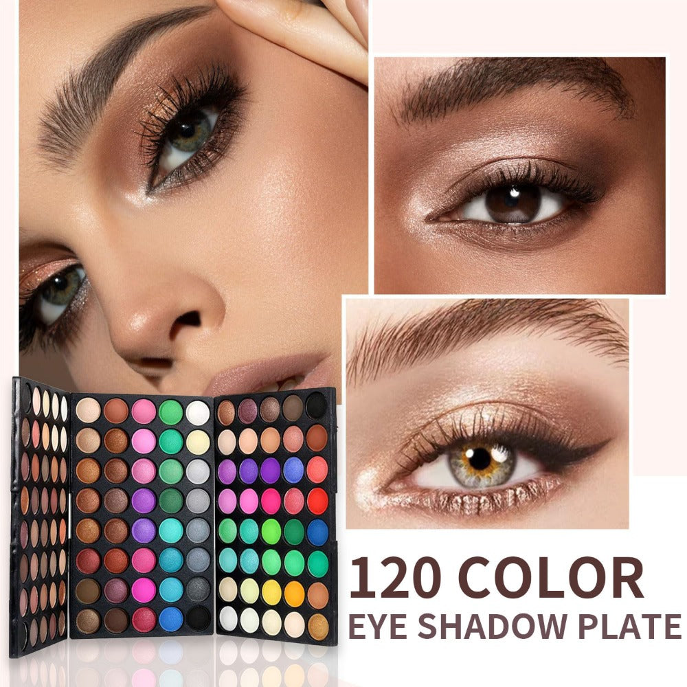 120 Color Eyeshadow Palette with 6 Makeup Brushes Shimmer Matte Multi Color Eye Shadow Kit for Stage Cosplay Halloween Party Daily Glam Women Gift - product image 10