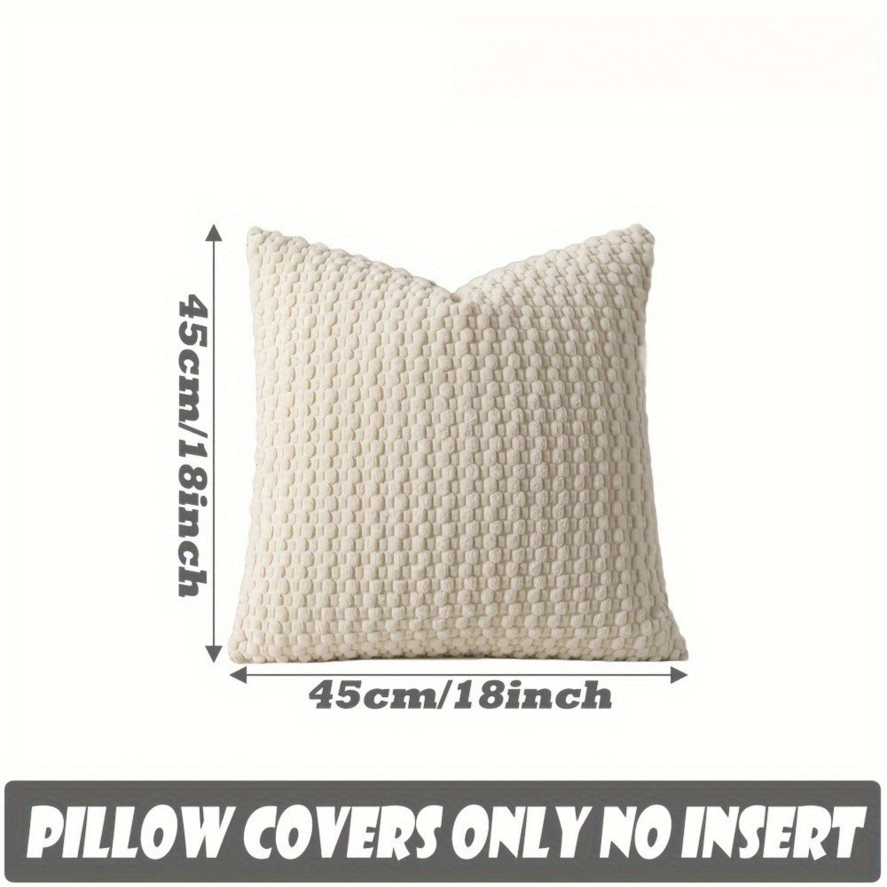 Pillow Covers Set of 4 Boho Plaid Double Sided Plush 18x18 20x20 Inch Zipper Machine Washable Decorative Cushion Covers for Sofa Bed Office Chair Warm Winter Home Decor - product image 10