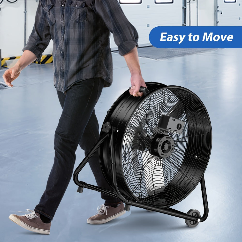 Industrial Drum Fan High Velocity Floor Fan 24 30 Inch | 3-Speed Heavy Duty Metal Air Circulator 360 Tilt Casters ETL Listed | Powerful Warehouse Garage Workshop Patio Commercial F - product image 10
