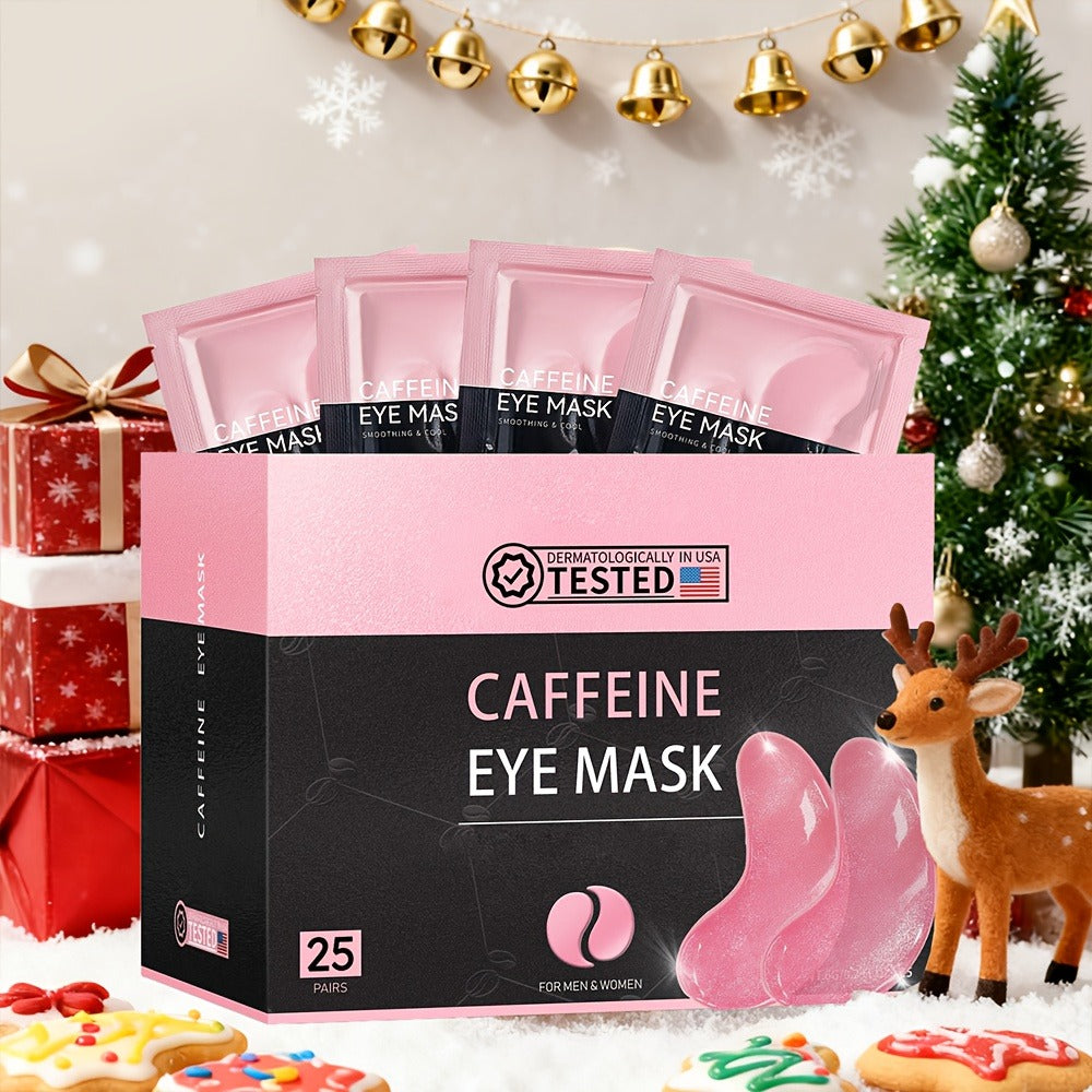 Caffeine Under Eye Patches 25 Pairs – Collagen Gold Eye Mask Reduces Dark Circles Puffiness Eye Bags Fine Lines Anti-Wrinkle Hydrogel Hydrating All Skin Types Spa Skincare Gift 20  - product image 2