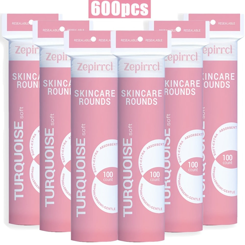 Cotton Rounds Makeup Remover Pads 600pcs — Soft Lint-Free Disposable Facial Cleansing Pads for All Skin Types, Toner Application, Eye & Nail Polish Removal, 6 Packs x 100 Count - product image 3