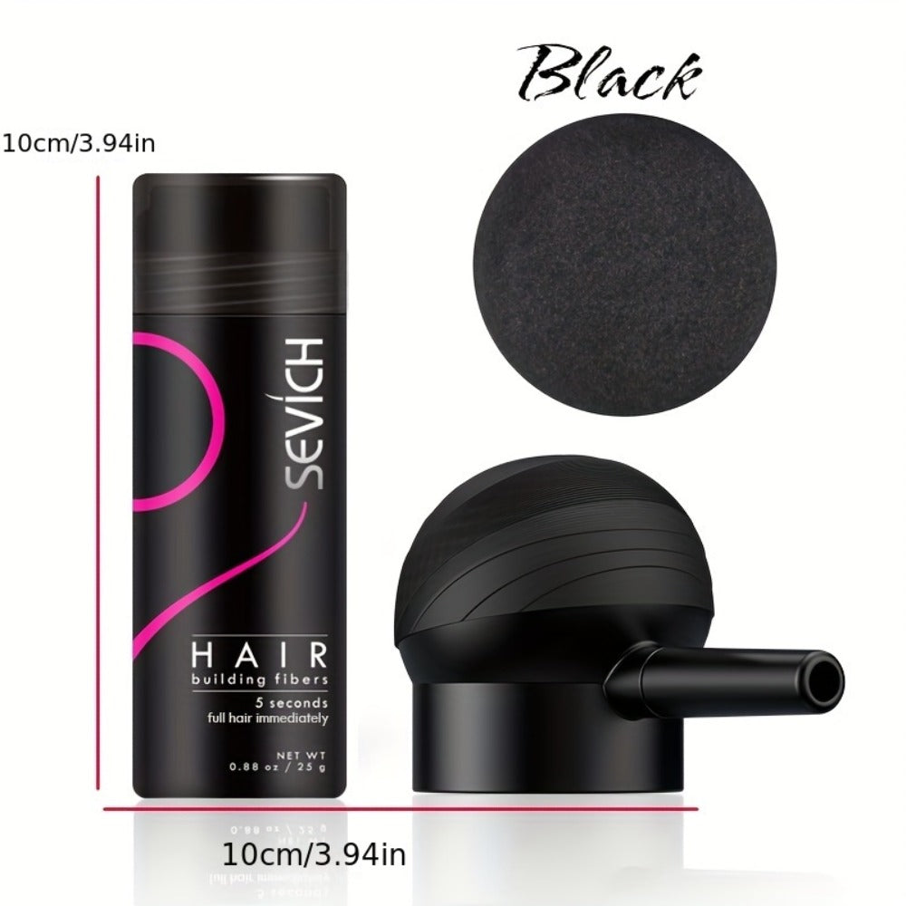 Hair Building Fibers with Spray Head 2-Pack Set - Instant Thickening Powder for Thinning Hair, Conceals Hair Loss, Bald Spots & Receding Hairline, Black Dark Brown Medium Brown - product image 6