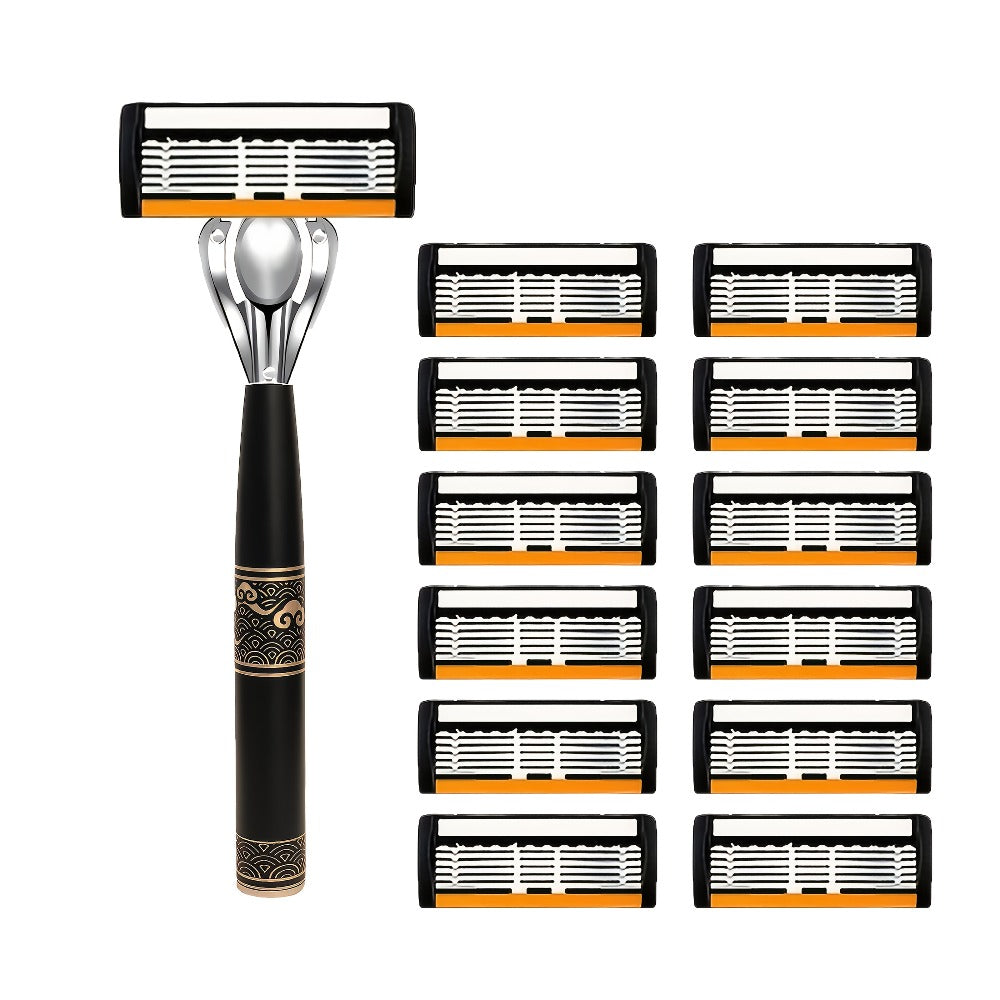Men's Razor 6-Layer Blade Refill Kit with Handle Smooth Precise Shaving - Multiple Options 6 12 24 30 36 Blades Cartridge Razor Anti-Irritation Close Shave Grooming Gift for Men - product image 9