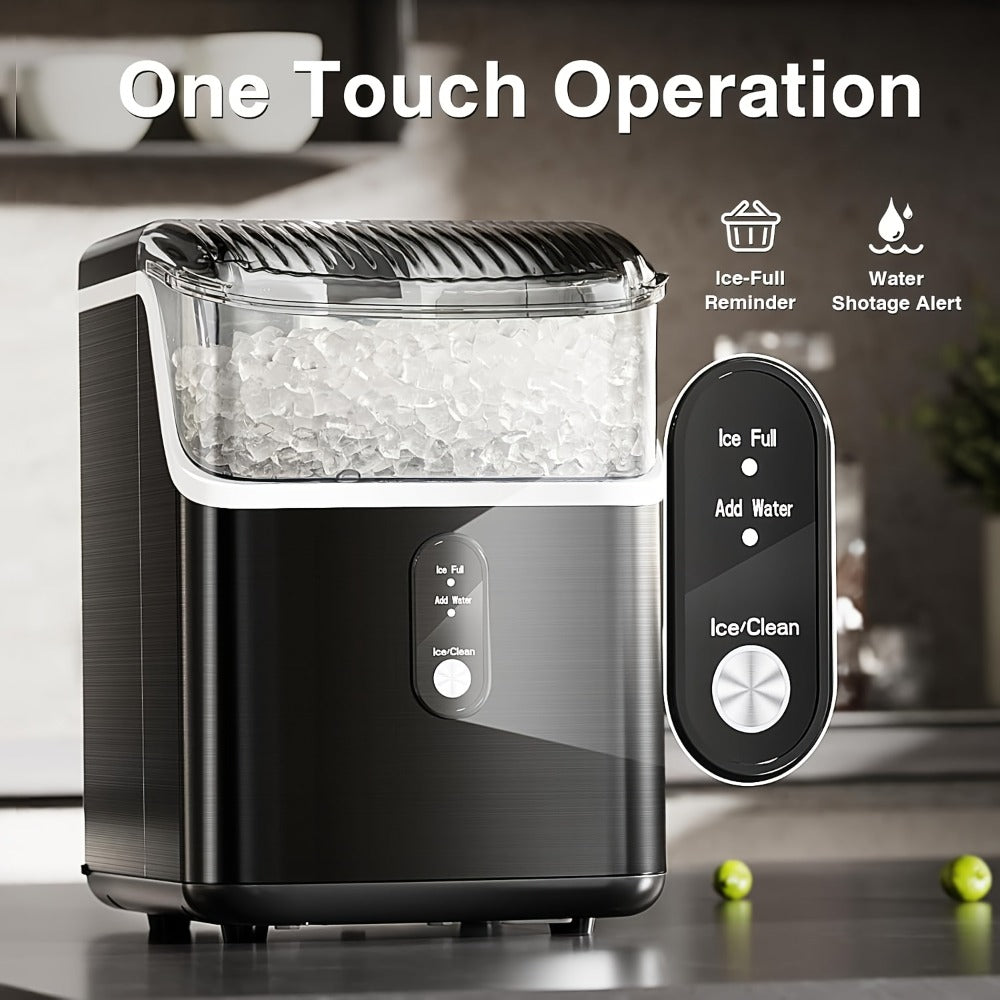 Countertop Nugget Ice Maker 35lbs in 24hrs, Self-Cleaning Portable Ice Machine with Ice Scoop & Basket, Stainless Steel, for Home Kitchen Office Camping RV Bar - product image 2