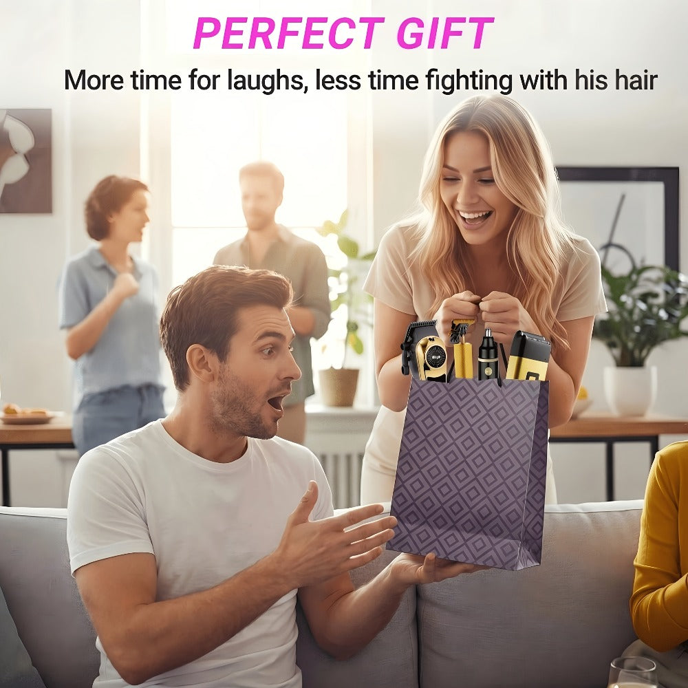 3-in-1 Grooming Kit for Men — Electric Hair Clipper, Nose Hair Trimmer & Shaver Set, USB Rechargeable Lithium Battery Cordless, 2 3 4-Piece Options, Black & Golden, Gift for Husban - product image 8