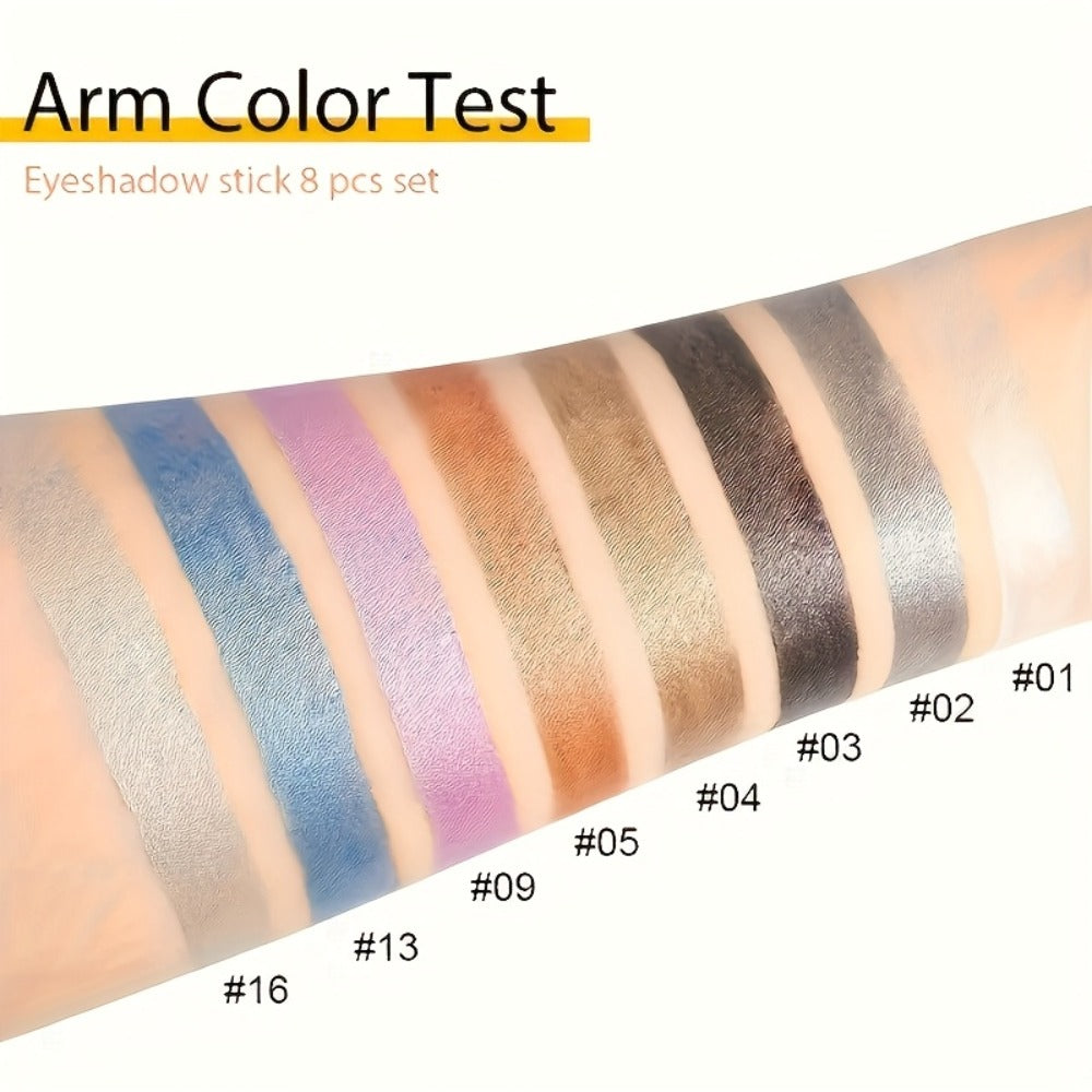 Fluorescent Eye Shadow Pen Set 8 or 16 Pcs – Shimmer Matte & Neon Gel Eyeliner Pencil Kit, Waterproof Vibrant Eye Makeup for Holiday Party Festival, Gift for Women - product image 10