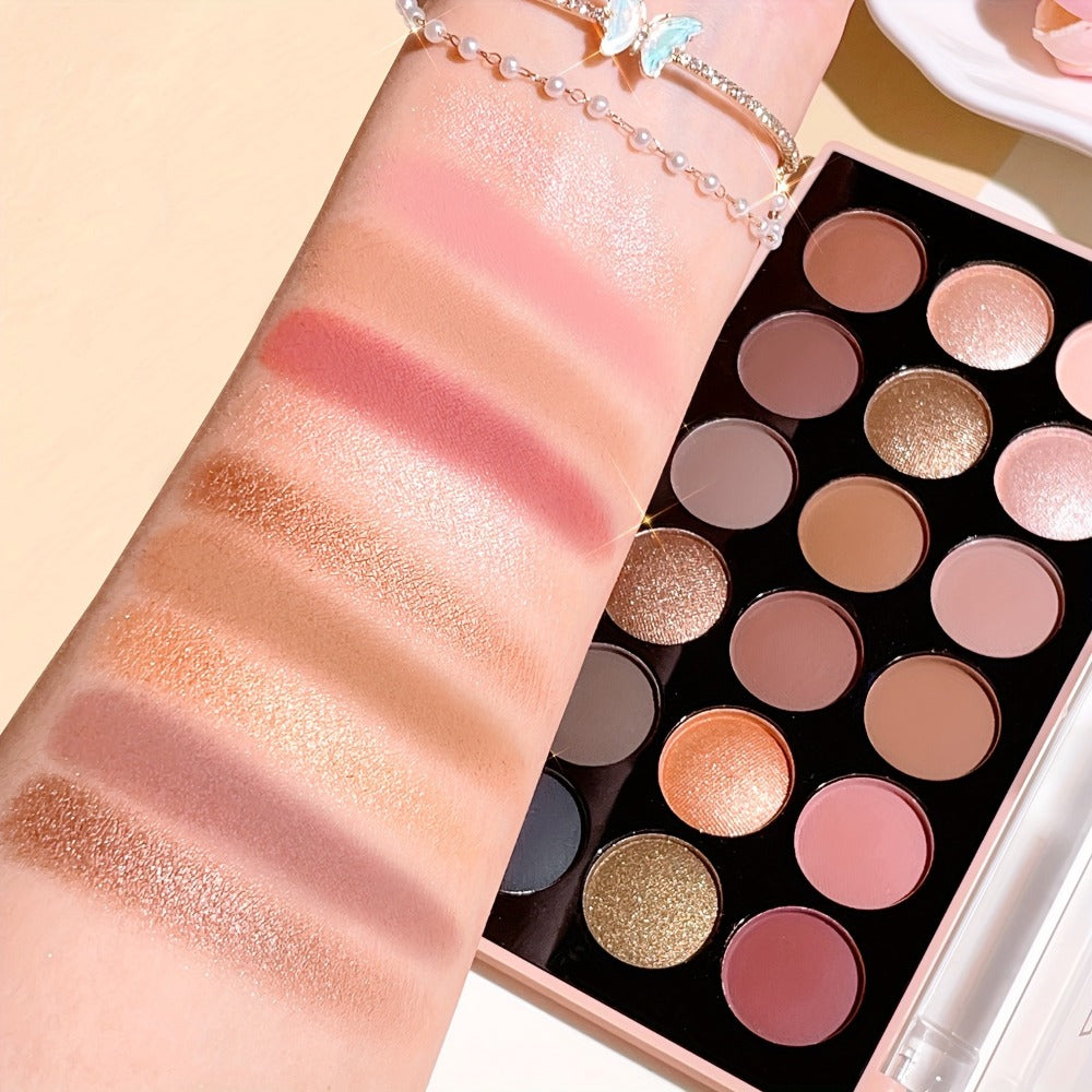Eyeshadow Palette 18 Colors Matte Shimmer Waterproof – Sweatproof Long-Lasting Blendable Pigmented Eye Makeup for Everyday Glam Wedding Party, Professional Eye Shadow for Women & B - product image 14