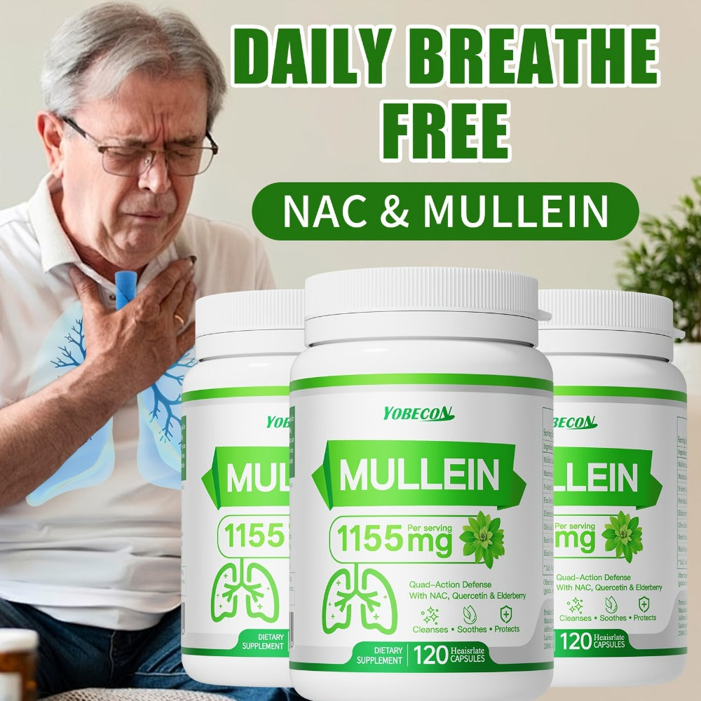 Lung Cleanse Capsules 120 Count with Mullein & NAC for Respiratory Support, Airway & Breathing Comfort, Immune Health, Seasonal & Year-Round Supplement for Adults - product image 11