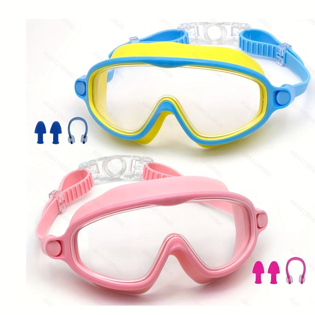 HD Swim Goggles Set 2-Pack – Adjustable Fit for Beginner & Training – Anti-Fog, Leak-Proof Silicone, Includes Earplugs & Nose Clips - product image 3
