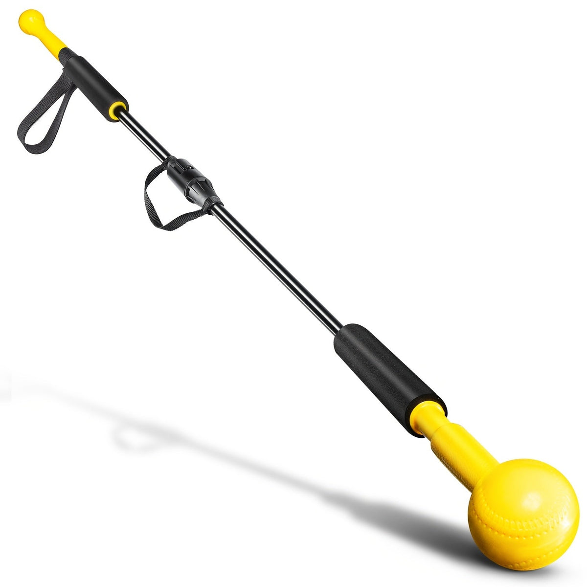 Portable Softball Practice Bat for Individual Coaching, Batting Drills & Swing Mechanics Training, Yellow | Baseball Swing Trainer Hitting Stick 54 Inch with - product image