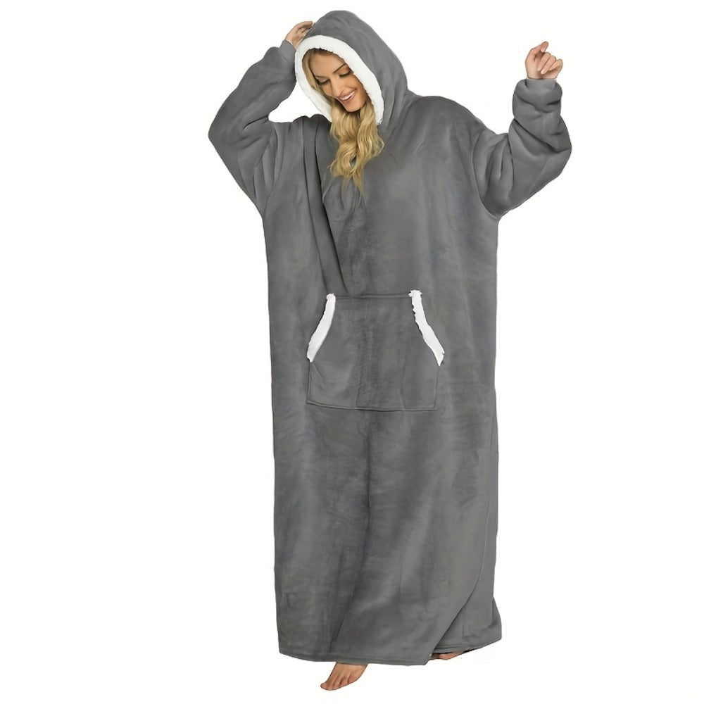 Wearable Blanket Hoodie - Oversized Extra-Long Ultra-Soft Acrylic Hooded Blanket for Adults, Warm Cozy TV Watching Winter Gift for Christmas Valentine's Day - product image 10