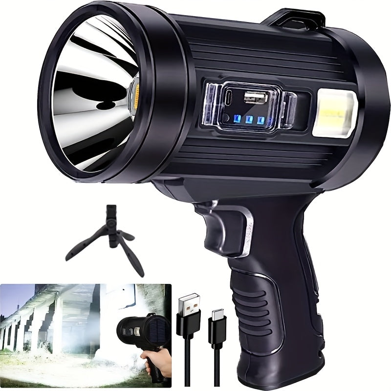 Waterproof LED Flashlight 6 Modes 3 Color Filters Solar USB Rechargeable IPX4 Torch for Hunting Camping Boating Hiking Emergency for Patio & Backyard Use - product image