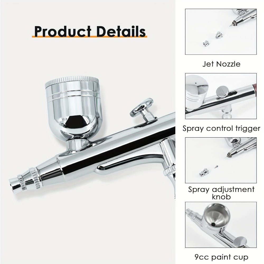 Airbrush Kit Dual-Action Gravity Feed — 0.3mm & 0.5mm Needle Sets, 7cc 20cc 40cc Cups, Complete Air Brush Gun Set for Nails, Makeup, Cake Decorating, Tattoo & Model Painting - product image 6