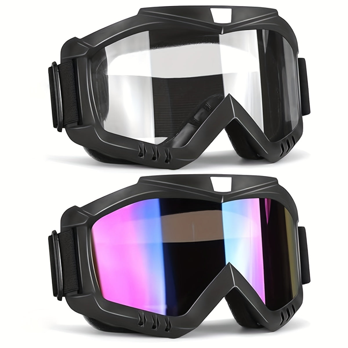 Fits All Face Shapes – Ski Goggles 2-Pack Unisex UV400 Anti-Fog TPU Frame Adjustable Elastic Strap Snow Goggles for Skiing Snowboarding Ice Hockey Alpine Skiing - product image 4