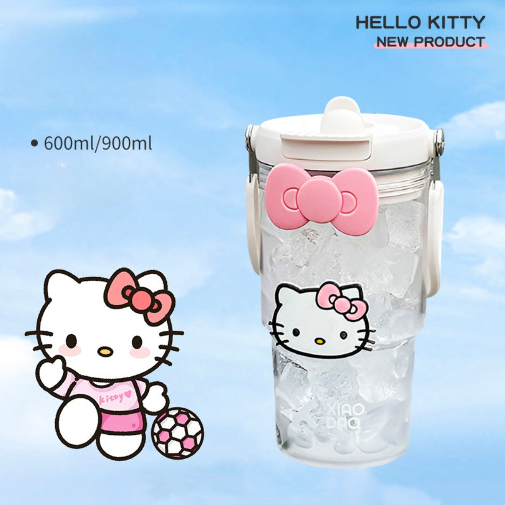 Hello Kitty Water Bottle with Straw 30 Oz – Large Capacity Cartoon Tumbler for Women & Girls – Portable Outdoor Sports Cup with Bow & Sticker – Cute Kawaii Plastic Drinkware Gift - product image 6