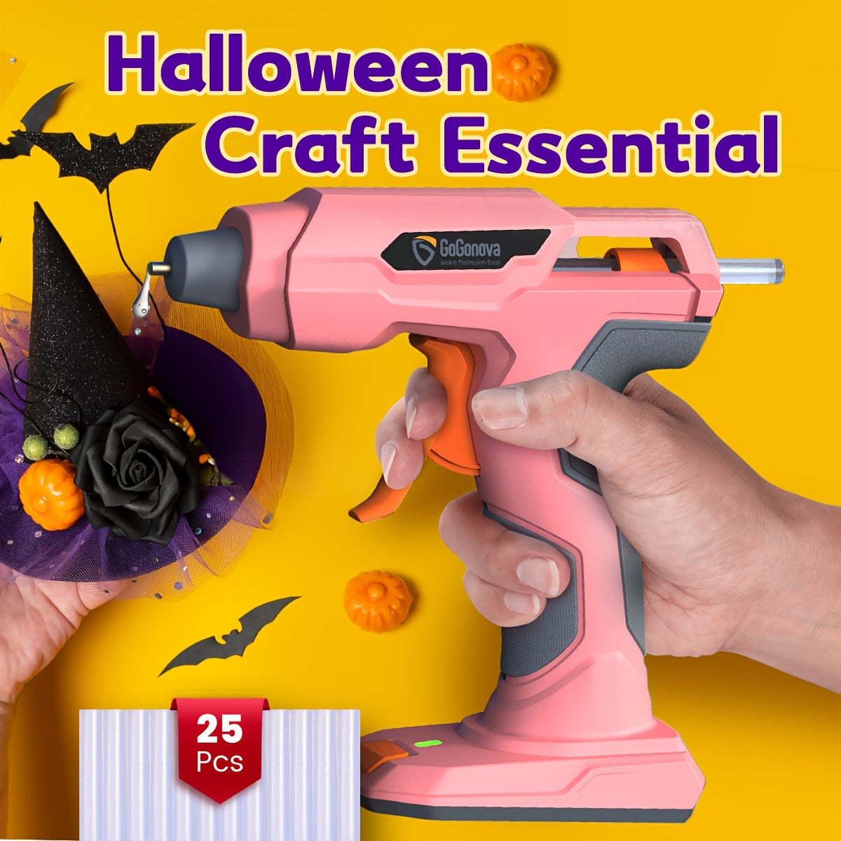 Cordless Hot Glue Gun, An Ideal Christmas Gift, Gogonova Glue Gun 20s Fast Heating, Anti-Drip, Safety Protection Design, USB Rechargeable, Perfect for DIY - product image