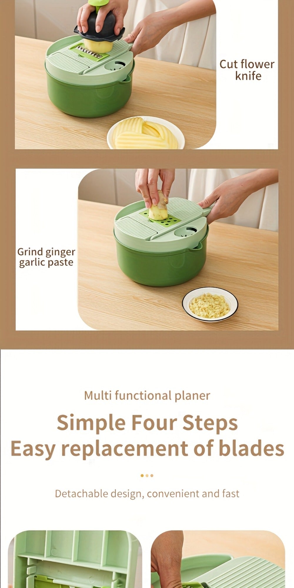 Vegetable Chopper 16-in-1 Manual Food Chopper Slicer Dicer Grater with Container – Professional Onion Potato Carrot Cutter Kitchen Tool - product image 18