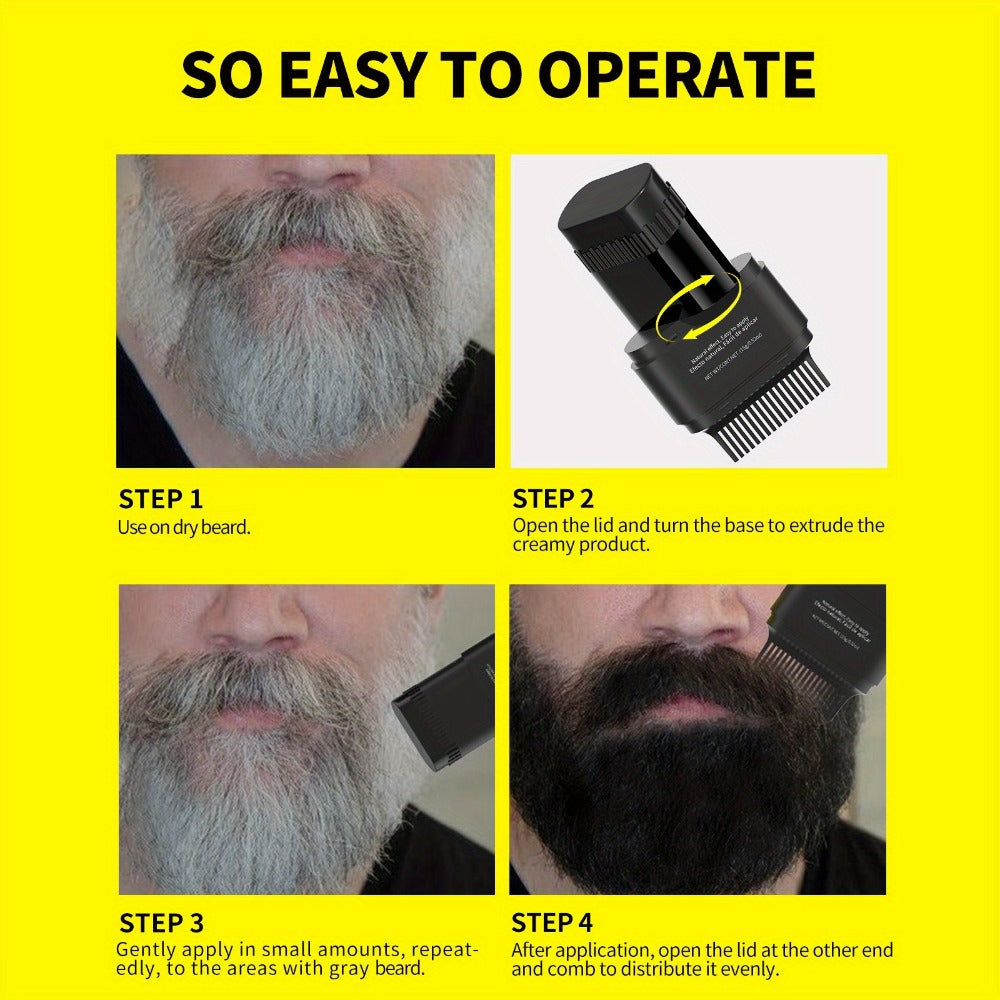 Beard Dye Pen 2-in-1 Waterproof Color Stick for Men — Sevich Instant Gray Coverage Washable Beard Hair Filler Pen with Brush Natural Finish for Mustache & Sideburns 3 Shades - product image 2