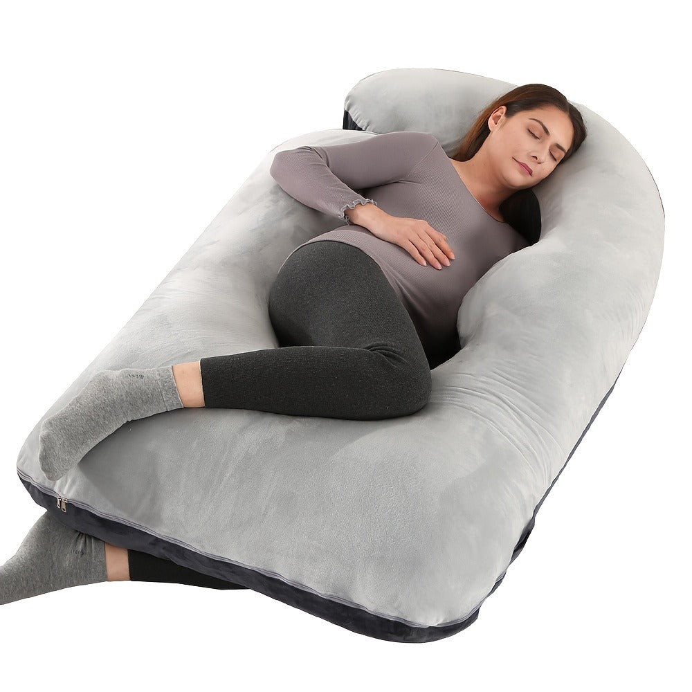 Maternity Pillow Full Body Pillow J-Shaped Pregnancy Pillow with Removable Cover Back Leg Tummy Support Multiple Styles & Sizes - product image 15