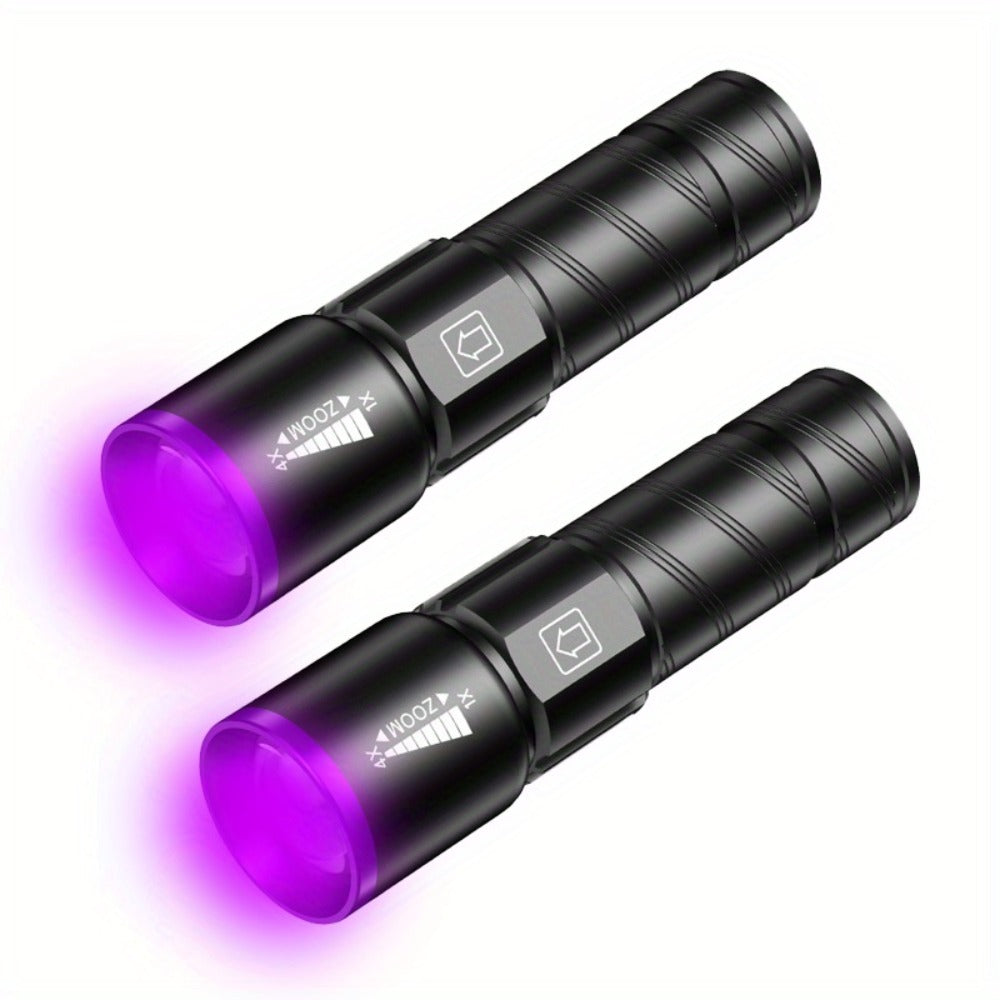 UV Blacklight 2 Pack Rechargeable Portable | Adjustable Brightness & Zoom Ultraviolet Lamp | Scorpion Detection Pet Urine Stain Finder Nail Polish Resin Curing Fluorescent - product image 5