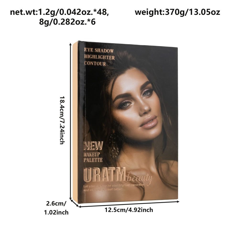 3-in-1 Eyeshadow Blush Highlighter Palette Loose Powder Book-Style Folding Compact Moisturizing Buildable Pigment Luminous Finish for Daily Glam Travel Gift Women - product image 6