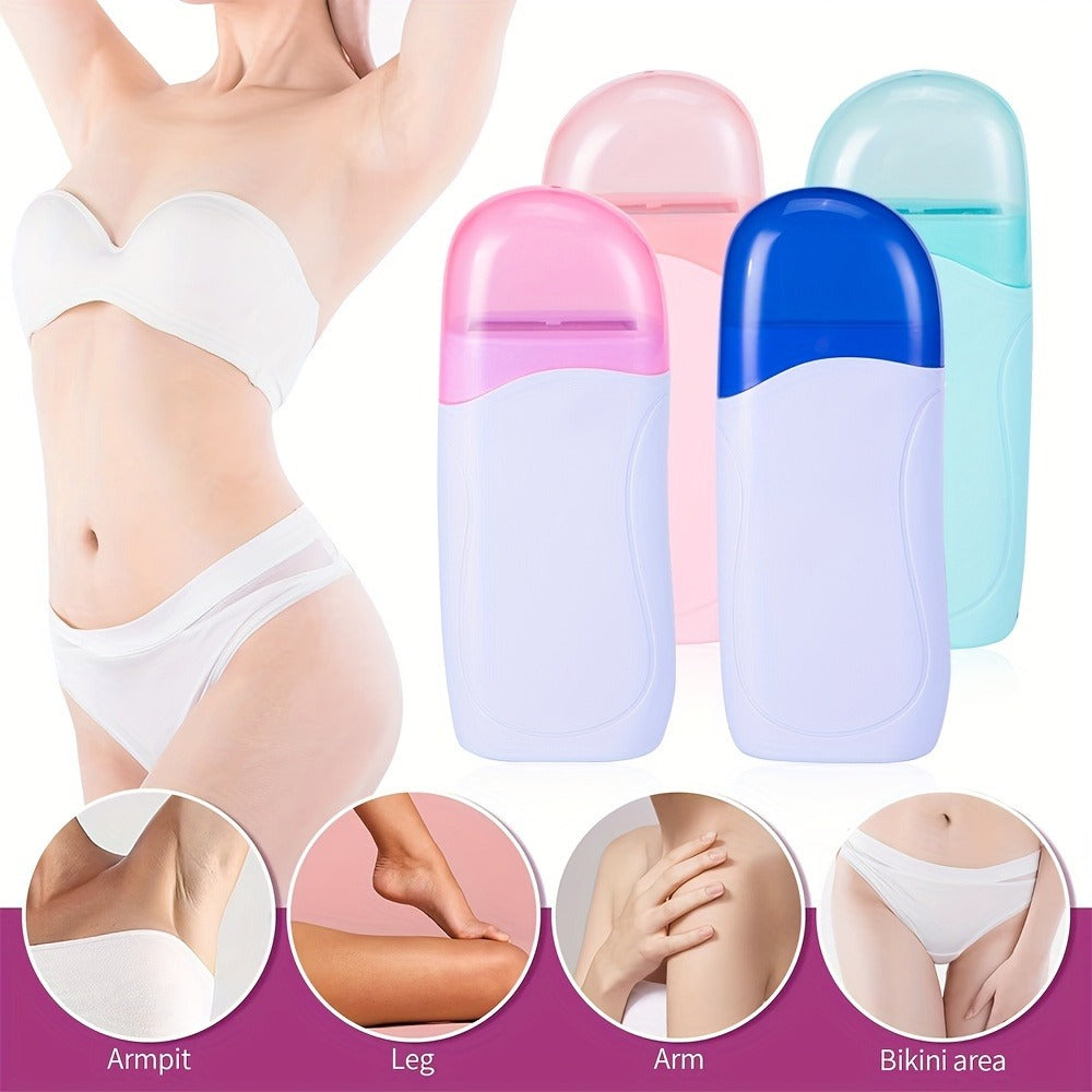 Wax Warmer Roller Kit for Hair Removal — Portable Electric Roll-On Soft Wax Heater for Women & Men, At-Home & Salon Waxing, Smooth Glide Applicator, Travel-Friendly (Light Pink/Gre - product image 2
