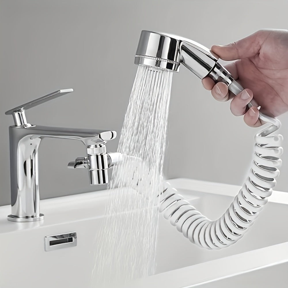 Handheld Shower Head Kit with Hose Bracket Diverter Faucet Adapter High Pressure Portable Shampoo Spray Set for Bathroom Sink Hair Washing Travel - product image 6