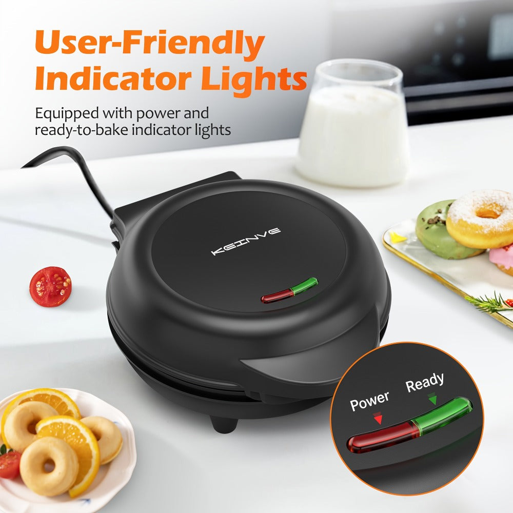 Mini Donut Maker Machine 7 Slots - Non-Stick Electric Donut Maker for Kids, Quick Breakfast Snack Dessert Baking, Makes 7 Mini Donuts - product image 2