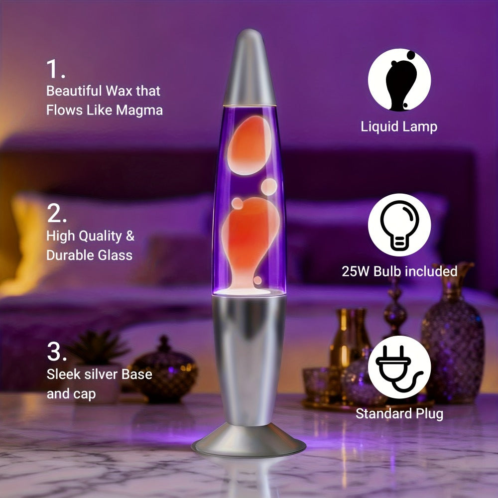 Lava Lamp 16 Inch for Bedroom Living Room Office, Relaxing Liquid Motion Lamp with Purple Water Yellow Wax, Retro Night Light Home Decor Accent - product image 10
