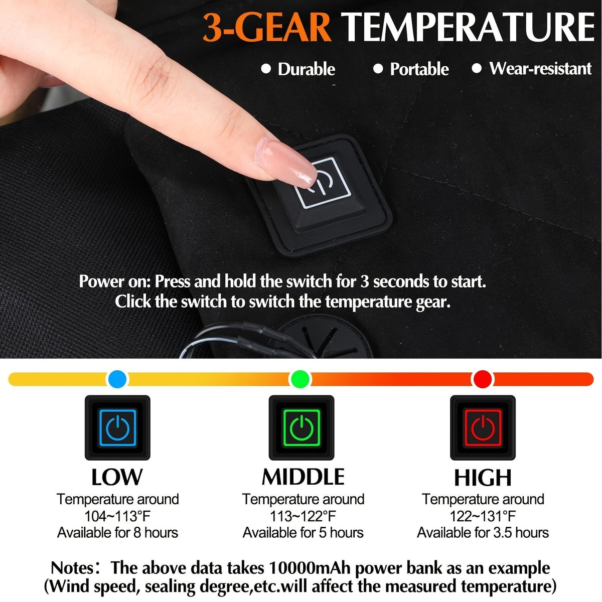 USB Heated Seat Cushion Foldable Heating Pad with 3 Adjustable Heat Modes – Travel-friendly Electric Warming Cushion for Stadium, Camping, Office & Outdoor Use, Available in 1pc & 2pcs (USB Power, No Battery)