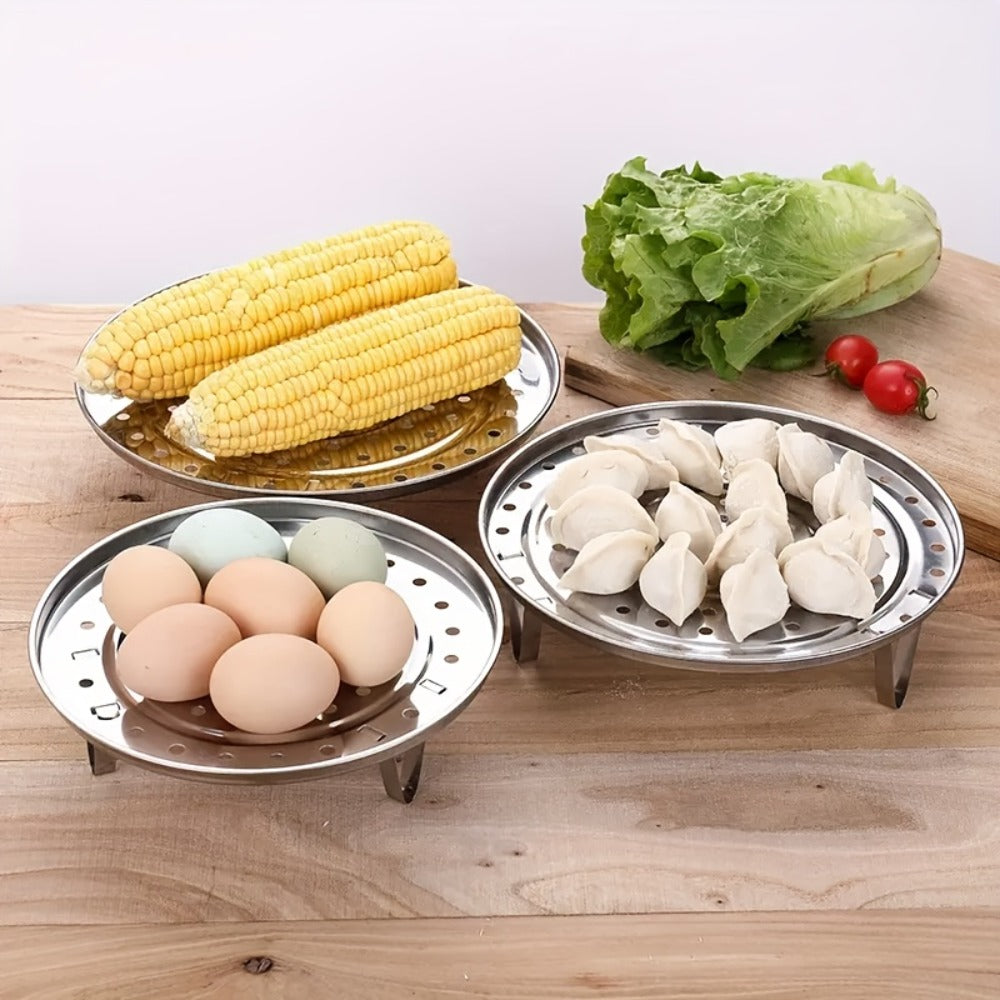 Stainless Steel Steamer Rack Set 3-Piece Multi-Layer Round Steamer Insert with Can Holder – Fits Most Pots for Home Kitchen | Stackable Steam Tray Cooking Rack for Vegetables Dumpl - product image 5