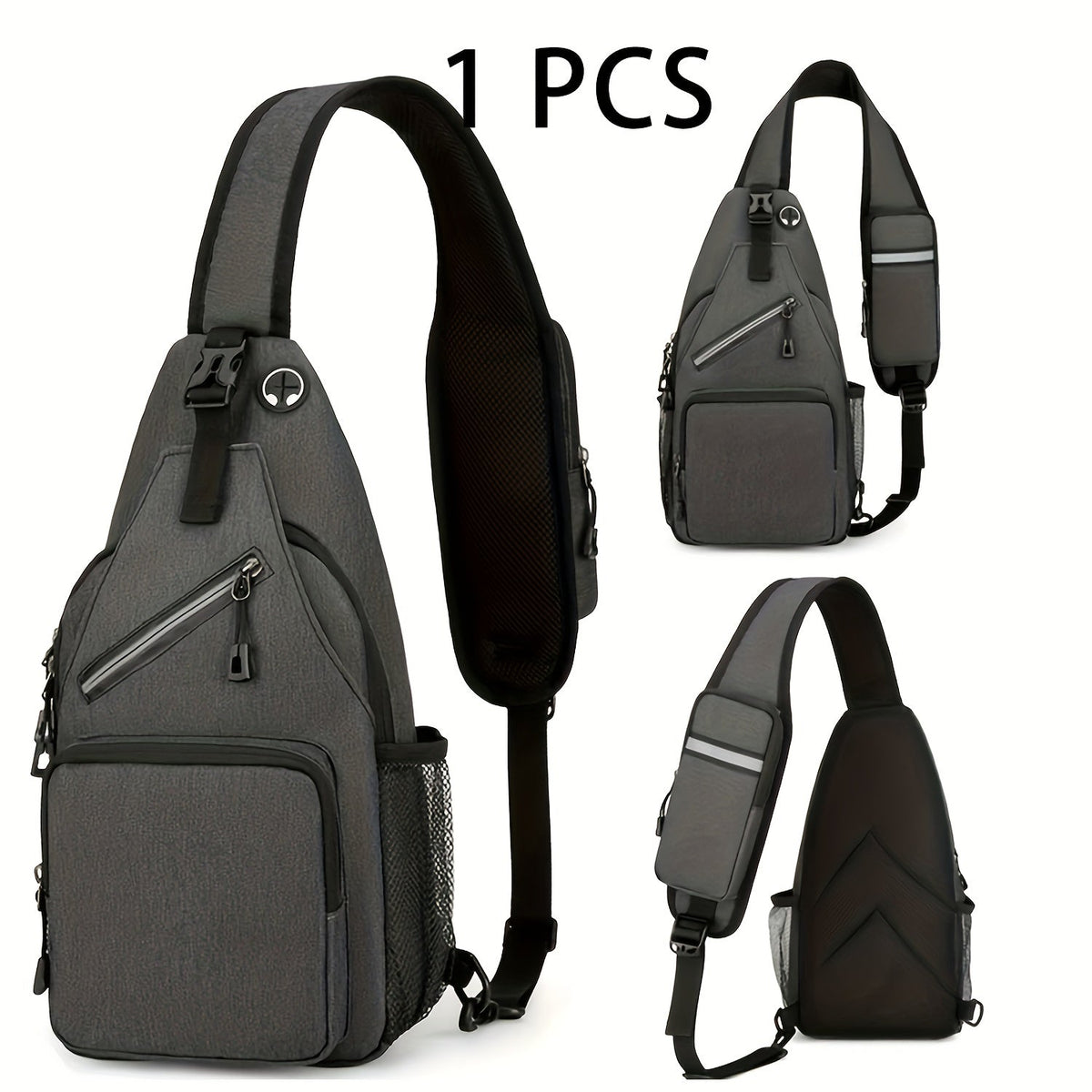 Crossbody Bag for Women & Men, Large Capacity Single Shoulder Bag with Zipper, Featherlight Multi-Pocket Design, Casual Sling Bag for Travel, Hiking, Work - product image 7