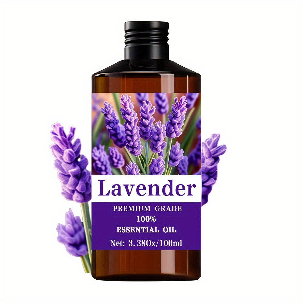 Lavender Essential Oil 100ml 100% Pure Natural — Sleep Aid Relaxation Stress Relief Aromatherapy Diffuser Massage Nail Hair Skin Care Calming Herbal Scent Gift Men Women 3.38oz - product image