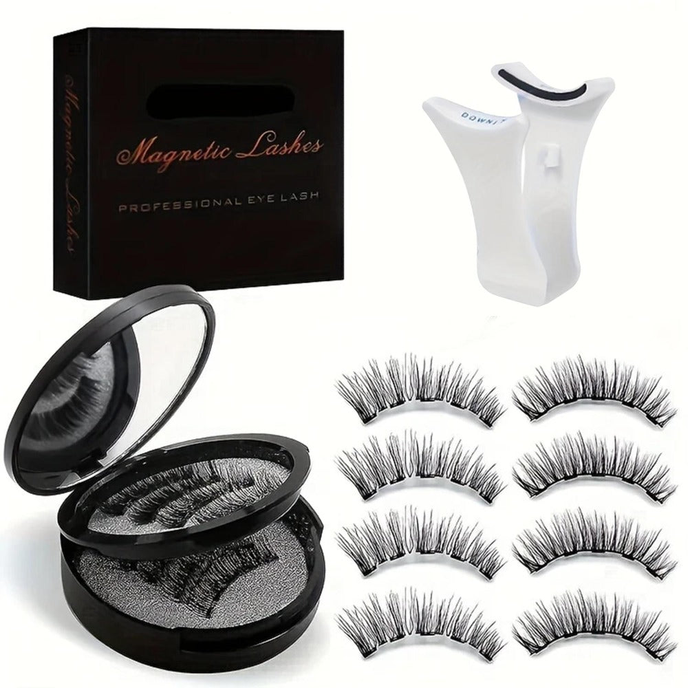 Waterproof 3D Magnetic Lashes 8Pcs Reusable Double Strip False Eyelashes Set with Clips & Glue – Natural Look for Women, Daily Wear, Parties & Special Occasions - product image 3