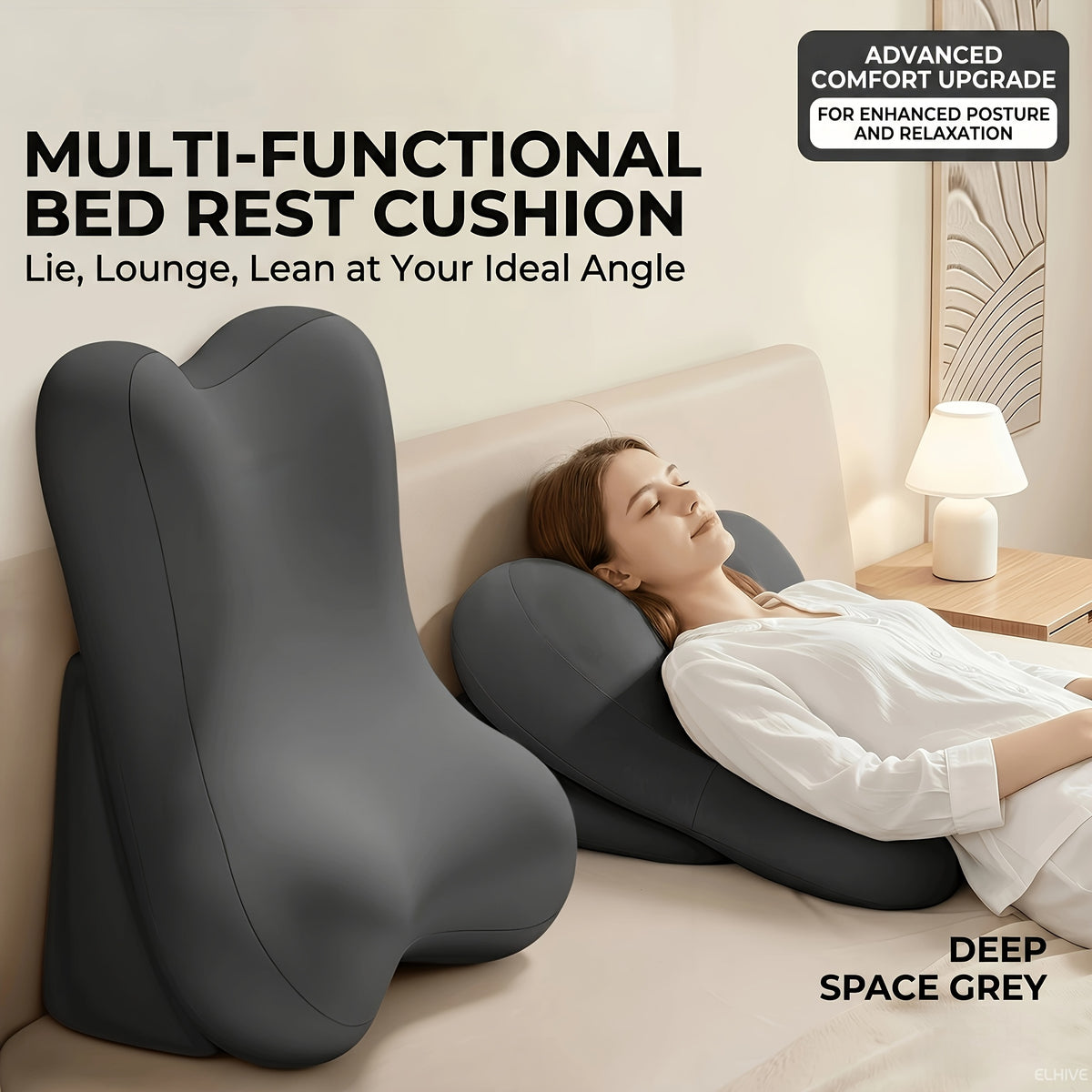 Headboard Backrest Cushion for Bed, 2pcs Adjustable Memory Foam Wedge Pillow, Oversized Sit Up Reading Pillow for Sitting Up in Bed, Lounger for Laptop Gaming - product image 3